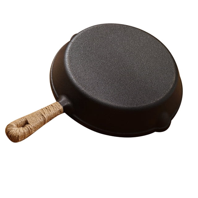 OULII 1Pcs Polished Cast Iron Skillet Non Stick Cooking Frying for BBQ