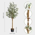 thumbnail image 4 of Qinaqin Two Piece 5FT (60in) Artificial Silk Oliva Trees para Oficina en Casa y Living Sala de Profundidadcor Indoor Fake Potted Tree con Natural Madera Trunk Lifelike Fruits, 4 of 6