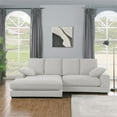 thumbnail image 4 of Better Home Products Corduroy L Shaped Upholstered Daisy Convertible Sofa, Cream, 4 of 9