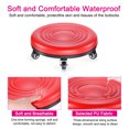 thumbnail image 4 of Unique Bargains Tabouret à Roulettes Bas Siège Roue Chaise Tabouret Roulant en Cuir PU Sièges pour Maison Bureau Mise en Forme (Rouge), 4 of 7