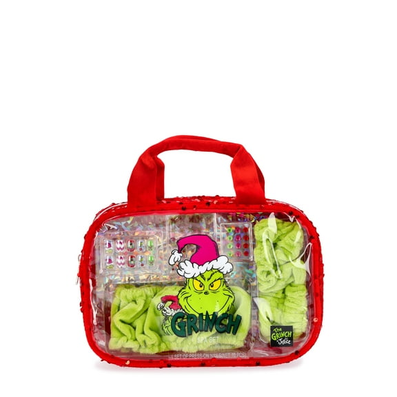 Justice Dr. Seuss Girls Grinch Hair and Nail Self Care Kit, Red