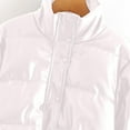 thumbnail image 7 of XPMWRP Women's Faux Leather Puffer Cropped Jacket Long Sleeve Puffer Down Solid Color Button Coat Winter Warm Loose Casual Coats White S, 7 of 7