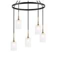 thumbnail image 2 of Woodbridge Lighting Chelsea 5Lt Cylinder Glass Chandelier in Brass/Bronze/Sand, 2 of 5