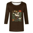 thumbnail image 4 of YUGYXL Womens 3/4 Length Sleeve T-shirts Lounge Flower Graphic Lightweight Tees Summer Crew Neck Tunic Comfy Pullovers Y2K Cute Clothes Outdoor Tops, 4 of 4