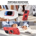 thumbnail image 7 of Dteck Case for iPhone 13 Pro Max,Shockproof TPU+PC Case Invisible 360°Rotatable Ring Stand Military Drop Protection Cover for iPhone 13 Pro Max,Red, 7 of 7