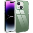 thumbnail image 2 of Compatible with iPhone 14 Case Glossy Hard Electroplating Case Cute Women Girls Makeup Mirror Case Slim Soft Bumper Camera Lens Protection Screen Protector Shockproof Cover, Green, 2 of 11