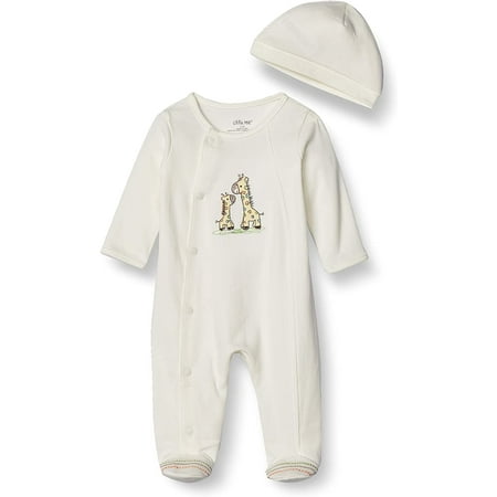 UPC: 0883953093028 | Little Me Unisex Baby 2 Piece Footie and Cap Set 3 Months Ivory