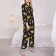 thumbnail image 3 of Goofa yellow Pumpkin Corn Printed Women’s 2 Piece Pajama Set Super,Pajamas Women's Long Sleeve Sleepwear Soft Button Down Loungewear Pjs Lounge Set Nightwear-, 3 of 9
