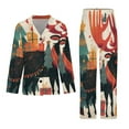 thumbnail image 3 of Colorful Christmas Deer Women's Long Sleeve Flannel Pajama Set Sleepwear S, 3 of 5