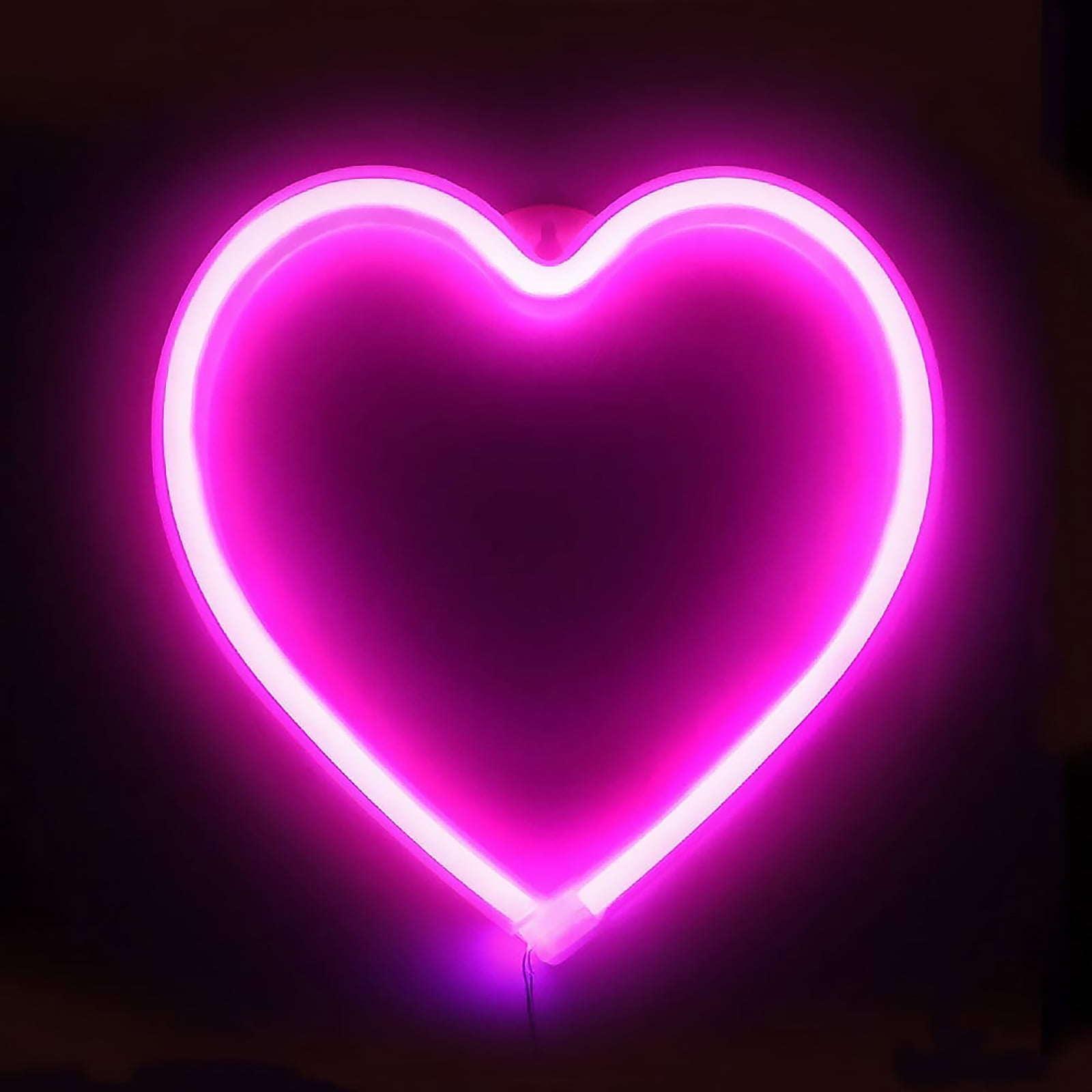 USB & BATTERY OPERATED PINK LOVE HEART LED Neon Light LED Wall Light Neon LED Heart Light