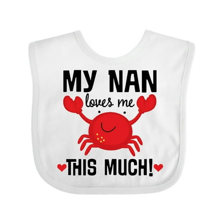 

Inktastic My Nan Loves Me Grandson Gift Gift Baby Boy or Baby Girl Bib
