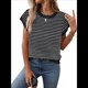 thumbnail image 2 of Suéter Casual de Corta con Rayas y Bloques de Color, Negro, Talla L, 2 of 9