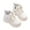White Boots for Kid, variant on hopeusnice Kids Short Boots Lace Up Closure Soft Sole Lightweight Design Breathable Insole Ideal For Playdates Outdoor Walks Pink 2 Years