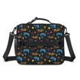 thumbnail image 2 of Game Controller Black Pattern Insulated Lunch Bag with Shoulder Strap and Bottle Holder,Bento School Lunch Bag Box,11x9.5x3.5 Inches, 2 of 5