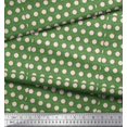thumbnail image 2 of Soimoi Green Velvet Fabric Artistic Flower & Dots Print Fabric by the Yard 58 Inch Wide, 2 of 3