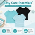 thumbnail image 4 of Btween Active Girls T-Shirts 3 Pack – Short Sleeve Ribbed Crewneck Tees, Soft Stretch Casual Everyday Tops for Girls, 4 of 7