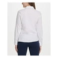 thumbnail image 2 of DKNY $79 Womens New White Asymmetrical Hem V Neck Long Sleeve Top XL B+B, 2 of 4