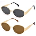 thumbnail image 1 of Gafas de sol DIMENSIP, retro, ovaladas, doradas, de metal, unisex, 1 of 5