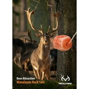 Realtree Himalayan Salt Lick Block Deer Attractant with Rope for Hanging, 4.4 lb Natural Pink Color