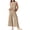 Khaki, variant on biudgviw Two Piece Sets for Women Summer Sleeveless Lounge Sets Pleated Ruffle Hem Tank Top and Wide Leg Pants Sets with Pockets