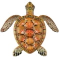 thumbnail image 1 of Decoración de pared de tortuga de metal, arte de pared de tortuga para el hogar, dormitorio, sala de estar, oficina, vallas de jardín, acuario, decoración de pared de océano, verde naranja, 1 of 5