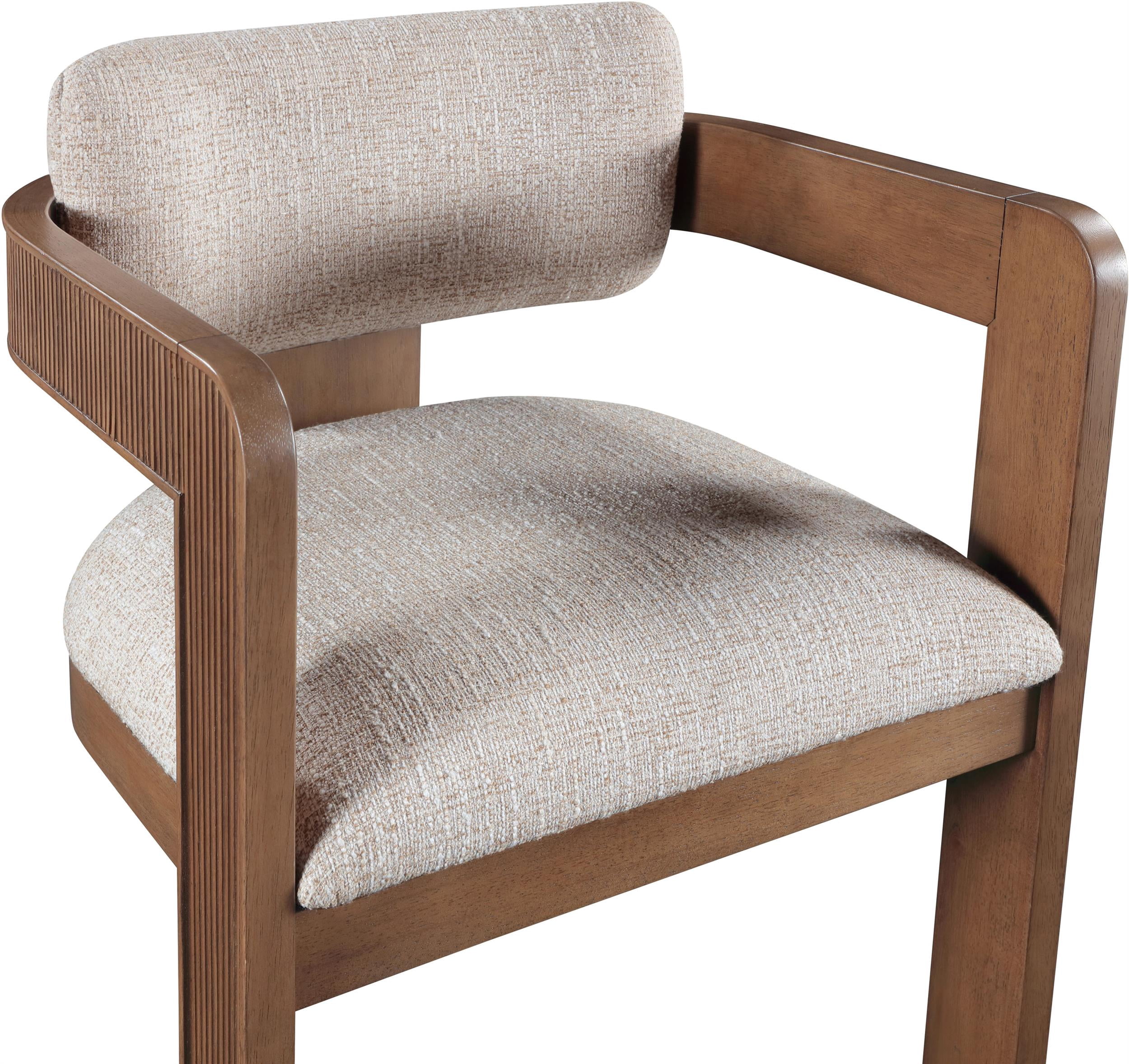 Meridian Furniture Sacha Beige Linen Textured Fabric Dining Chair (Set of 2)
