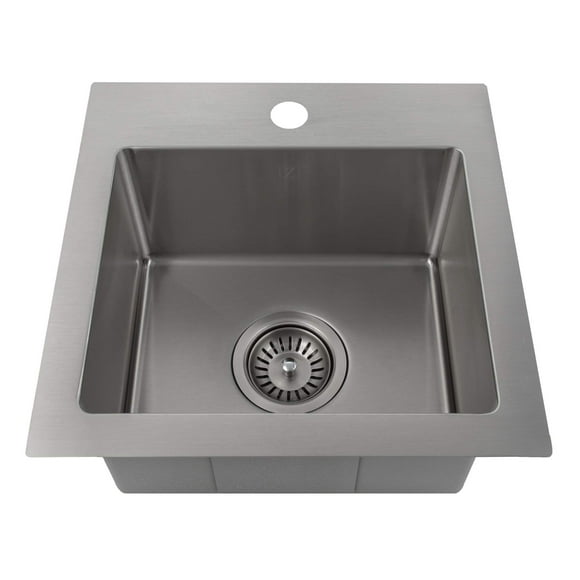 ZLINE 15 in. Donner Topmount Single Bowl Bar Kitchen Sink in Stainless Steel (STS-15)