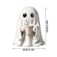 thumbnail image 3 of Halloween Cute Ghost Ghost Holding Coffee, 5.9 '' Cute Ghost Drink Holder Coffee, Spooky Beverage Holder Figurine, Halloween Decorations For Tabletop, Party Decor & Office & Desk Display, 3 of 7