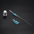 thumbnail image 4 of Flmtop 1 Set Transparent Inside Flower Glass Writing Pen Faux Crystal Writing Dip Pen Student Gift, 4 of 10