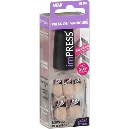 Broadway Nails imPRESS Press-On Manicure Nail Covers, Starlet, 24 count