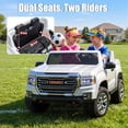 thumbnail image 6 of Joyracer 2 Seater 24 Volt Ride on Toys, Licensed GMC 4WD/2WD Switchable Ride on Car for Big Kids with Remote, Bluetooth, Fold Down Tailgate, Rear Storage, White, 6 of 16