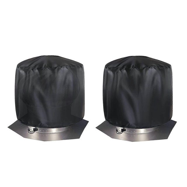 Turbine Roof Vent Covers 2 Pack, Adjustable Drawcord (Black 20' x 20')