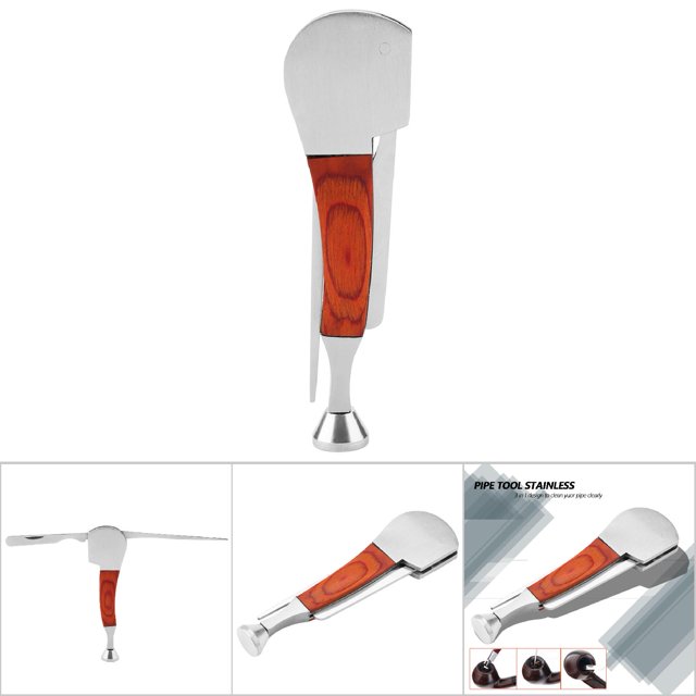 Stainless Steel 3 in 1 Pipe Tool Knife for Easy Cleaning, Rust Free Blade, Pocket Sized, Essential Pipe Accessory