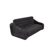 Intex Gonflable Queen Size Pull Out Futon Sofa Couch Sleep Away Bed Gris foncé