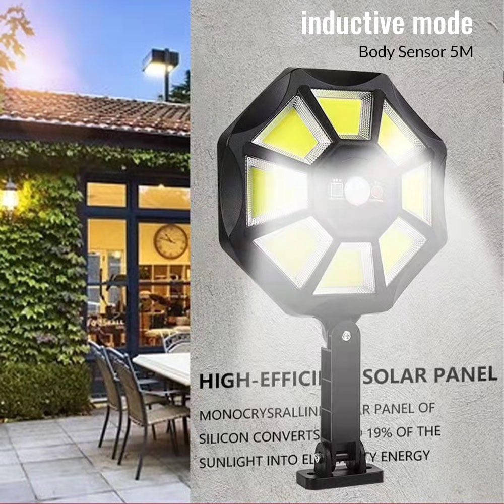 Outdoor Waterproof Solar Light, 168LED 6500K Flood Light, Dusk to Dawn, 8-Sided Solar Flood Light with Motion Sensor, IP66 Waterproof Solar Parking Light for Yard, Pool