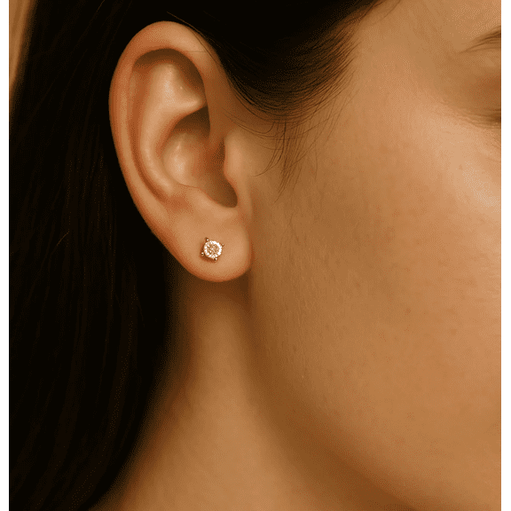 925 Sterling Silver CZ Diamond Stud Earrings for Women | 18K Gold 1 Micron Vermeil | 3x3mm | Hypoallergenic & Tarnish-Resistant