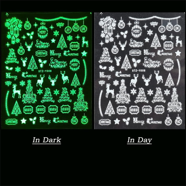 Fiudx Ofertas Flash Del Día Pegatinas De Transferencia De Papel De Aluminio Para Uñas, Copos De Nieve Luminosos De Navidad 3D, Pegatina De Nieve Blanca Para Diseño De Uñas Diy