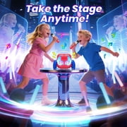 Mini Karaoke Machine for Kids, Aogsiyt Portable Karaoke Machine with 2 Wireless Microphones, Bluetooth Speaker,Birthday Gifts for 3-12 Year Old Girls