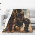 thumbnail image 1 of Fotbe desert Man Shepherd Dog Manta de Franela Acolchonada con Estampado, Súper Suave y Esponjosa, Extra Grande para Sofá, Cama, Uso Todo el Año-60"x50", 1 of 7