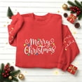 thumbnail image 6 of SimpleJoyi Womens Merry Christmas Print Crewneck Long Sleeve Loose Fit Sweatshirt Top, 6 of 7