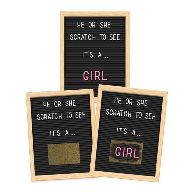 My Scratch Offs C'est une Fille! Tableau de Lettres Révélation de Sexe à Gratter Jeu d'Accouchement pour Bébé 25 Cartes Révèle l'Annonce de Sexe à Gratter Cadeau de Fête Famille et Amis