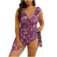 thumbnail image 1 of Conjunto de Bikini de Cintura Alta para Mujeres Sexy Flounce Suspenders Impresión sin Espalda Traje de Baño de Dos Piezas Bikini de Nylon con Almohadillas de Pecho, Bikini de Corte Alto para la Playa, 1 of 6