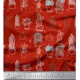 thumbnail image 1 of Soimoi Cotton Duck Fabric Cactus Tree Print Fabric by The Yard 42 Inch Wide, 1 of 5