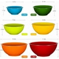 thumbnail image 3 of 6 Piece Plastic Mixing Bowls Set, Colorful Serving Bowl for Kitchen, Ideal for Baking, Prepping and Cooking,Nesting Design for Space Saving Storage, Rainbow, 3 of 4