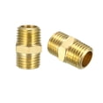 thumbnail image 1 of Conector de tubería de latón, niple hexagonal, 1/4" NPT x 1/4" NPT macho, 2 piezas, 1 of 3