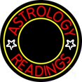 thumbnail image 1 of White Astrology Readings Yellow Border LED Neon Sign 26" Tall x 26" Wide - inches Black Square Cut Acrylic Backing, with Dimmer - Bright and Premium built indoor LED Neon Sign for Storefront., 1 of 7