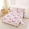thumbnail image 2 of Erosebridal Pink Pigs Bed Sheets,3D Heart Print King Sheets For Girls 4 Pieces, 2 of 6