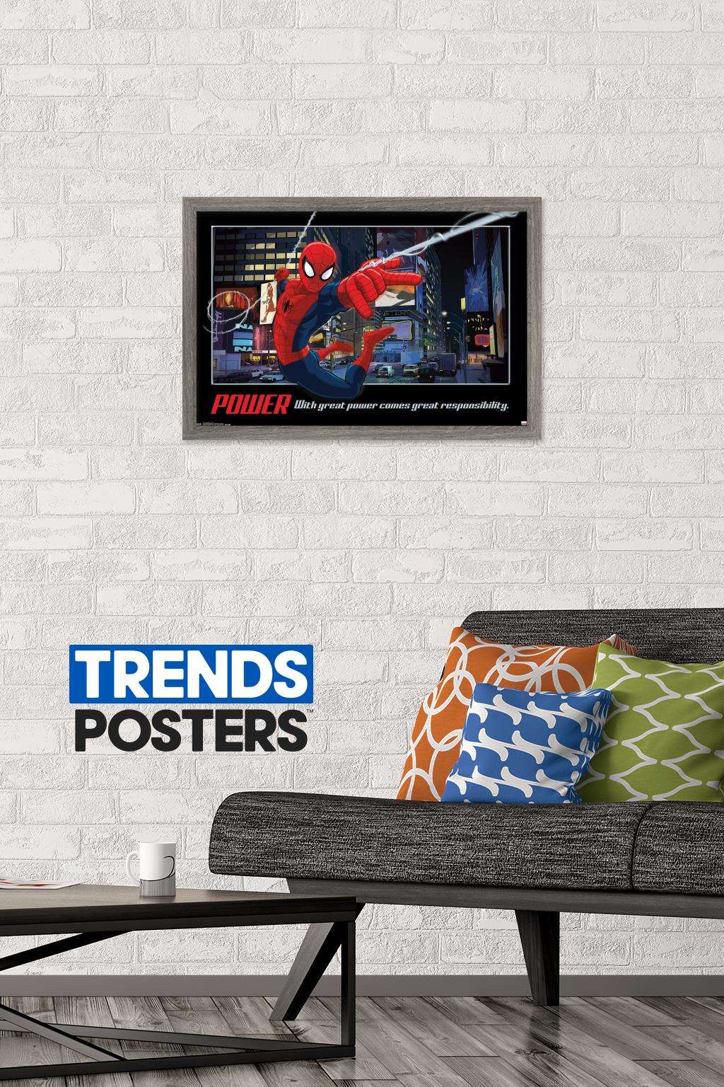 Marvel Comics - Spider-Man - Power Wall Poster, 14.725" x 22.375", Framed