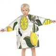 thumbnail image 3 of Yellow Lemon Fruit Berries Beige Pattern Blanket Hoodies for Kids 6-13YR Oversize Wearable Blanket Hoodies for Boys Girls Teens, 3 of 7