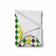 thumbnail image 2 of Mardi Gras Soft Flannel Fleece Throw Blanket, Fleur De Lis with Traditional Festival Pattern Venetian Vintage, Cozy Plush for Indoor and Outdoor Use, 70" x 90", Purple Green Yellow, by Ambesonne, 2 of 6